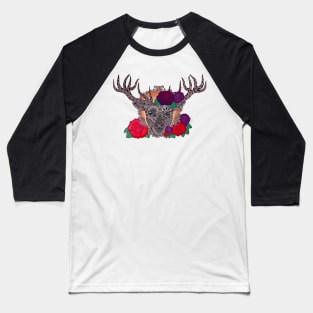 Stag of Roses Baseball T-Shirt